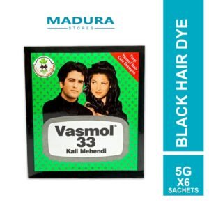 Vasmol 33 (Kali Mehendi)  Black Hair dye -  (6 Sachets x 5g )